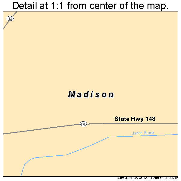 Madison, Maine road map detail