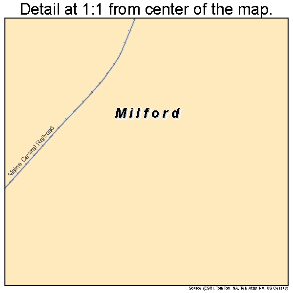 Milford, Maine road map detail