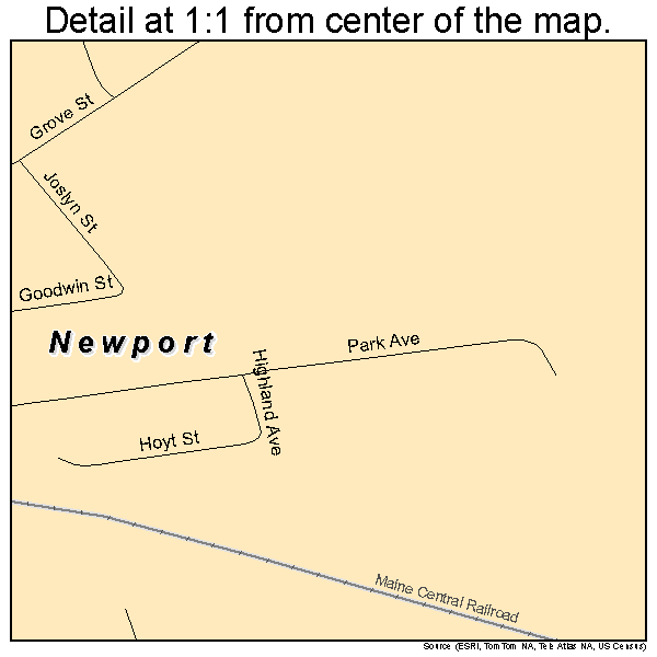 Newport, Maine road map detail