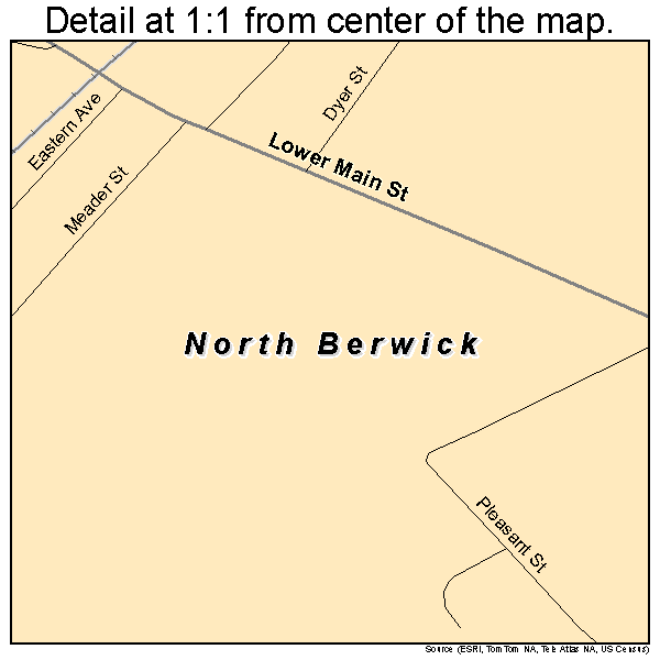 North Berwick, Maine road map detail