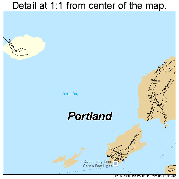 Portland, Maine road map detail