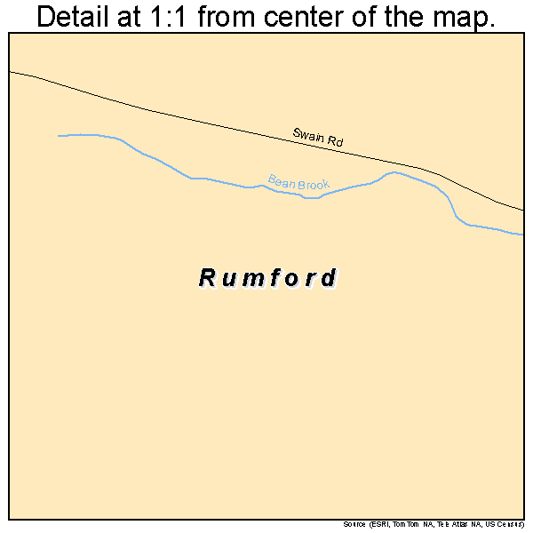 Rumford, Maine road map detail