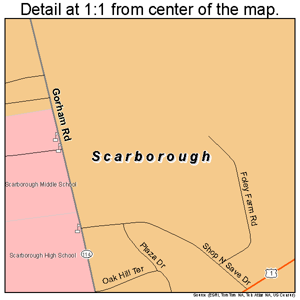 Scarborough, Maine road map detail