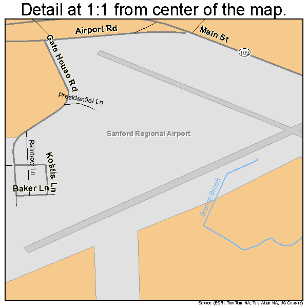 South Sanford, Maine road map detail