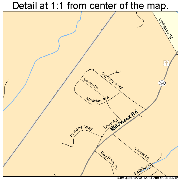 Topsham, Maine road map detail