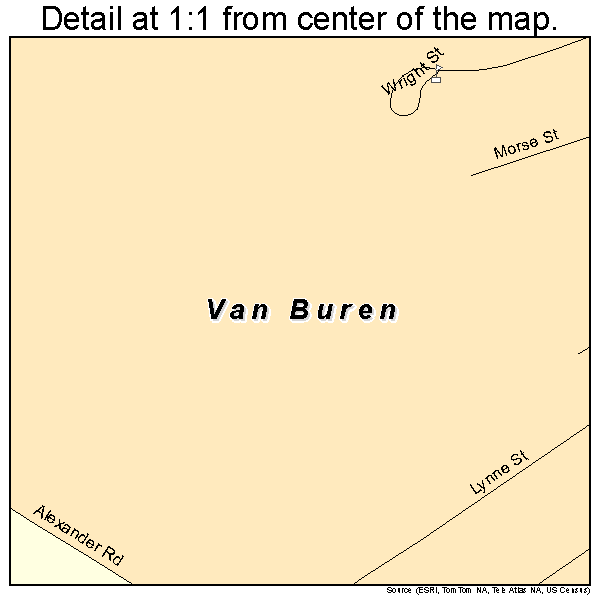 Van Buren, Maine road map detail