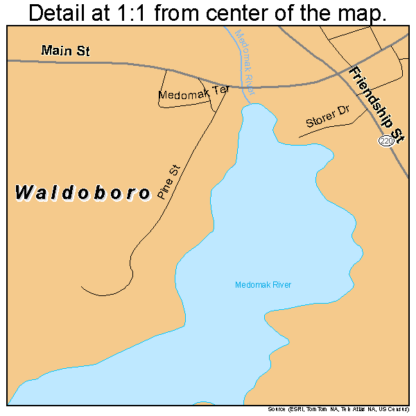 Waldoboro, Maine road map detail