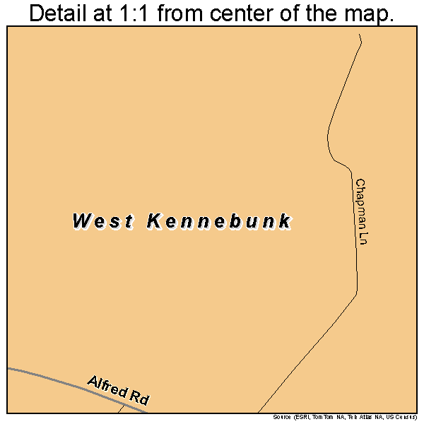 West Kennebunk, Maine road map detail