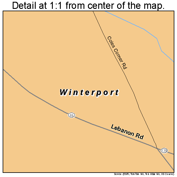Winterport, Maine road map detail