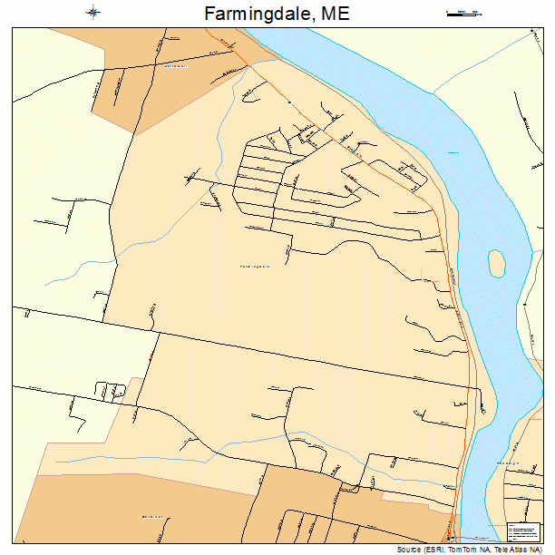 Farmingdale, ME street map