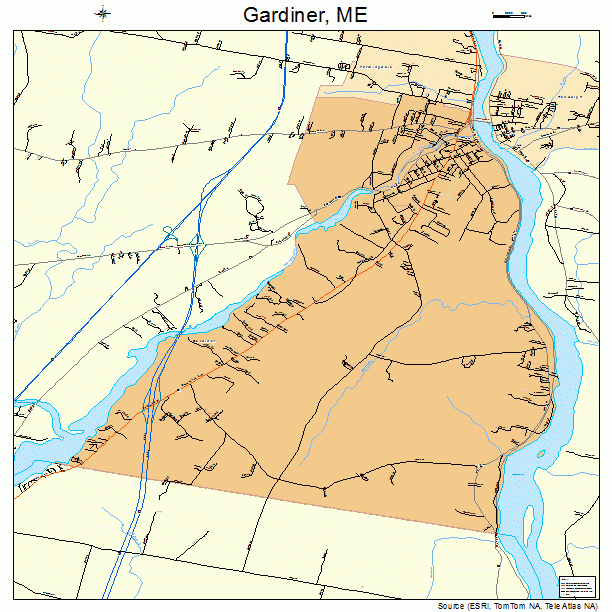 Gardiner, ME street map