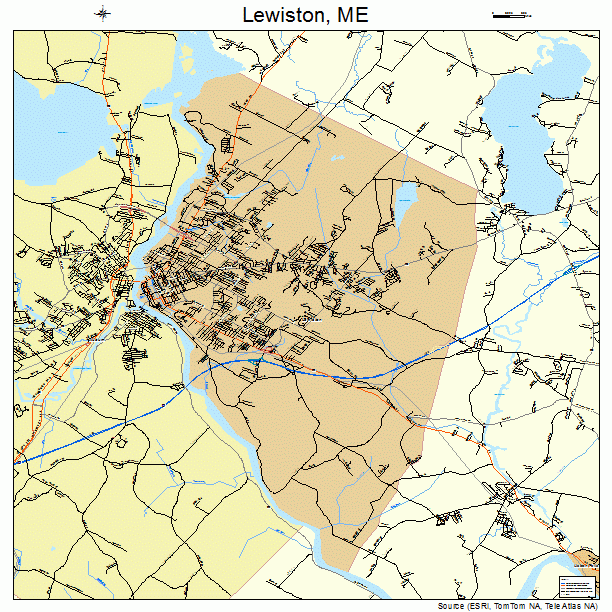 Lewiston, ME street map