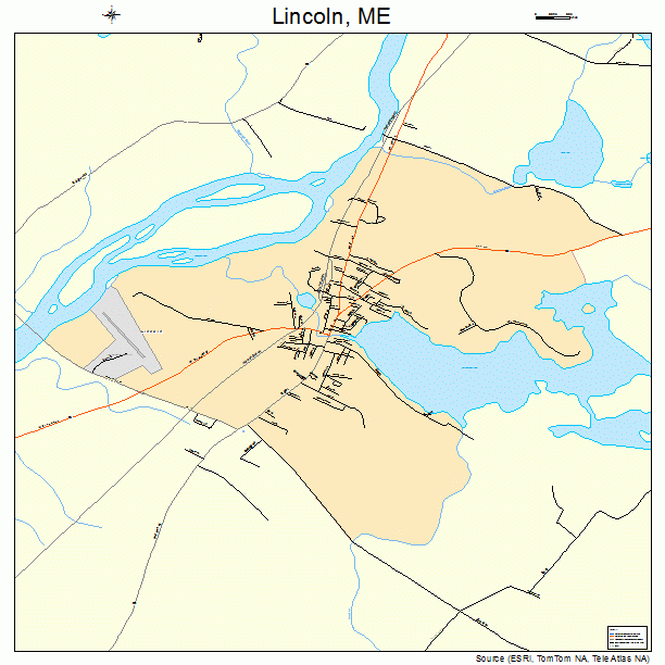 Lincoln, ME street map