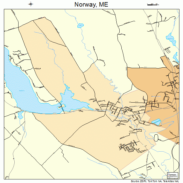 Norway, ME street map