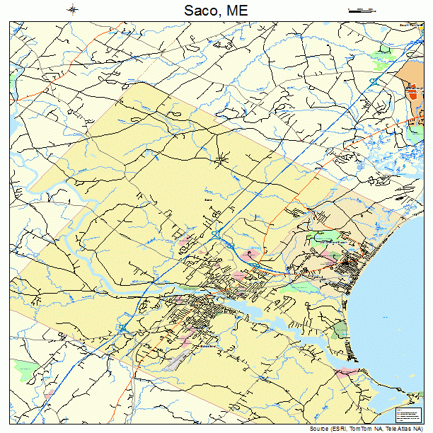 Saco, ME street map