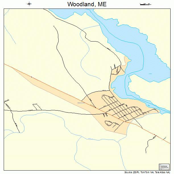 Woodland, ME street map