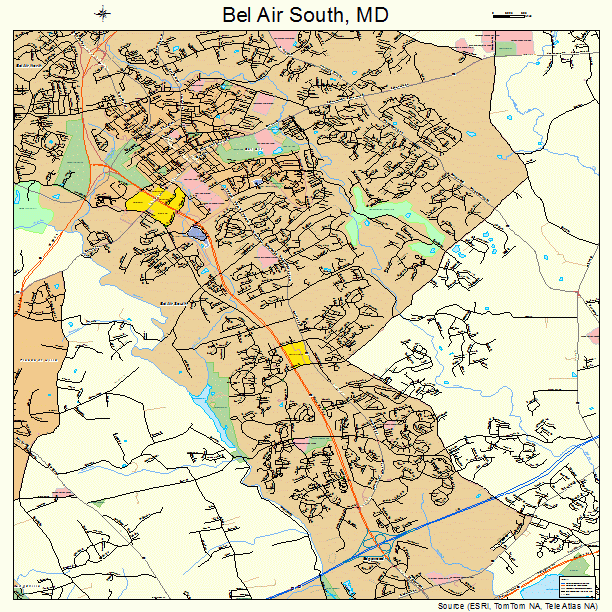 Bel Air South, MD street map