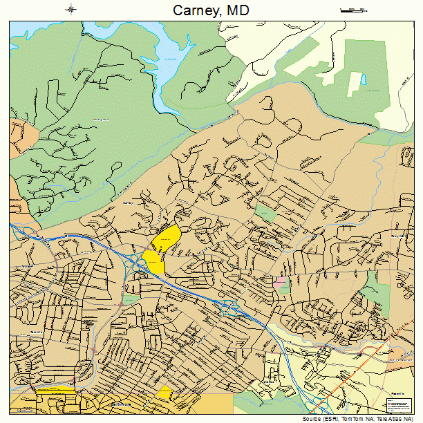 Carney, MD street map
