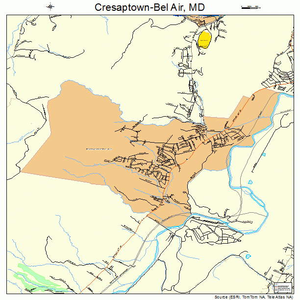 Cresaptown-Bel Air, MD street map