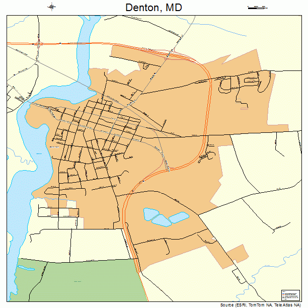 Denton, MD street map