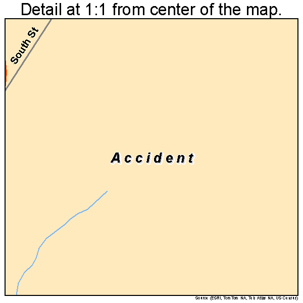Accident, Maryland road map detail