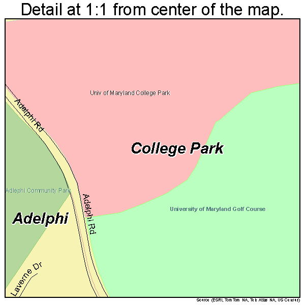 Adelphi, Maryland road map detail