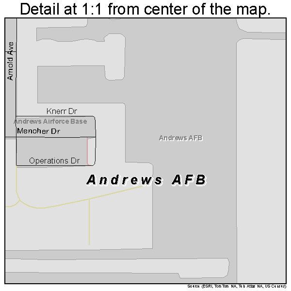 Andrews AFB, Maryland road map detail