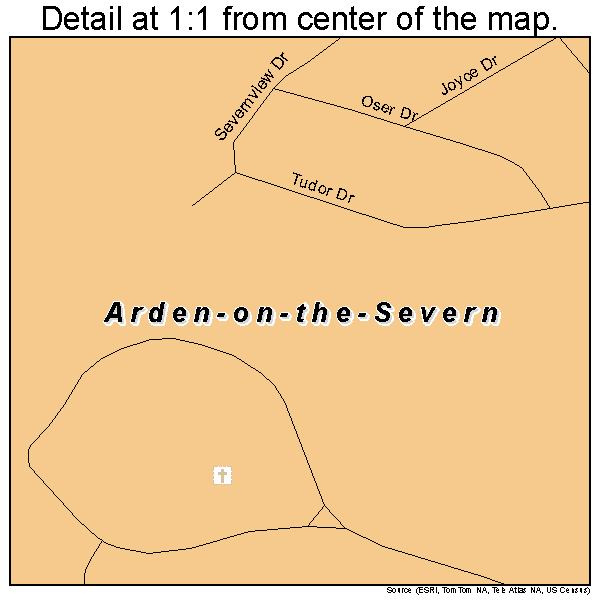 Arden-on-the-Severn, Maryland road map detail