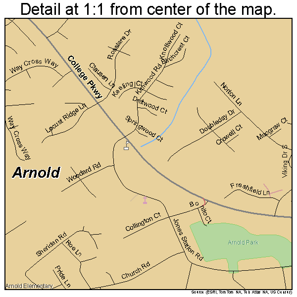 Arnold, Maryland road map detail