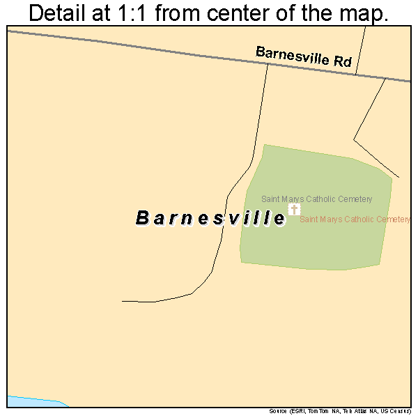 Barnesville, Maryland road map detail