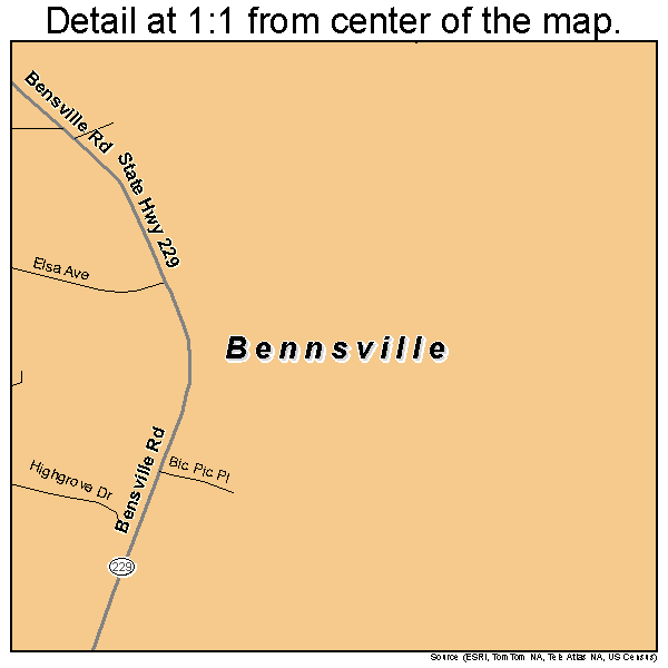 Bennsville, Maryland road map detail