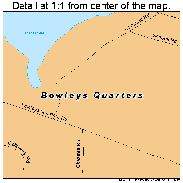 Bowleys Quarters, Maryland road map detail