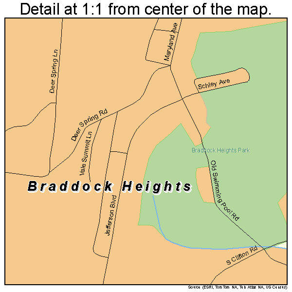Braddock Heights, Maryland road map detail
