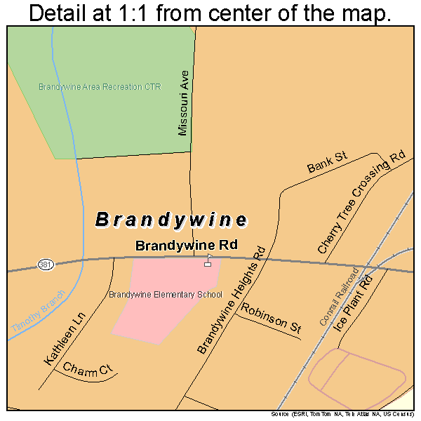 Brandywine, Maryland road map detail