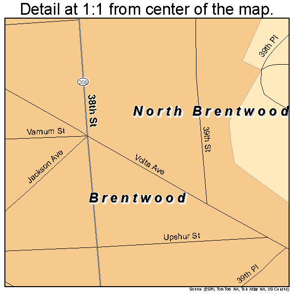 Brentwood, Maryland road map detail