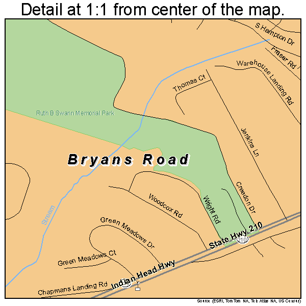 Bryans Road, Maryland road map detail