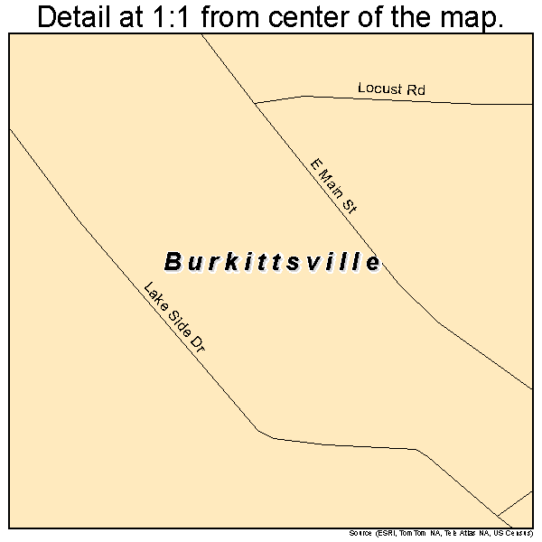 Burkittsville, Maryland road map detail