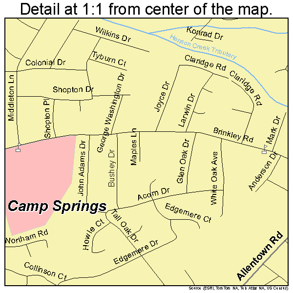Camp Springs, Maryland road map detail