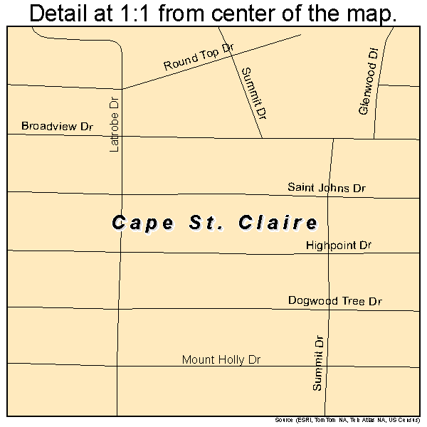 Cape St. Claire, Maryland road map detail