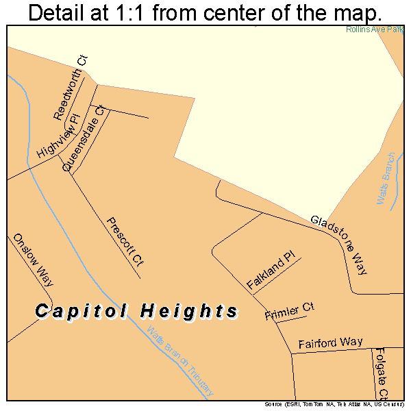 Capitol Heights, Maryland road map detail