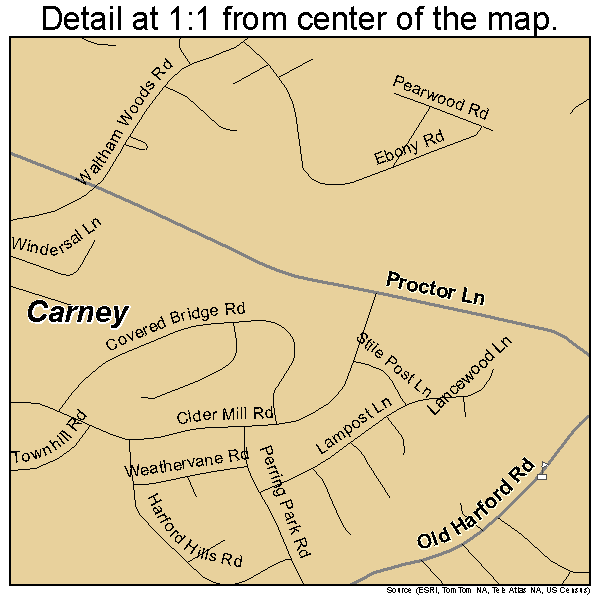 Carney, Maryland road map detail