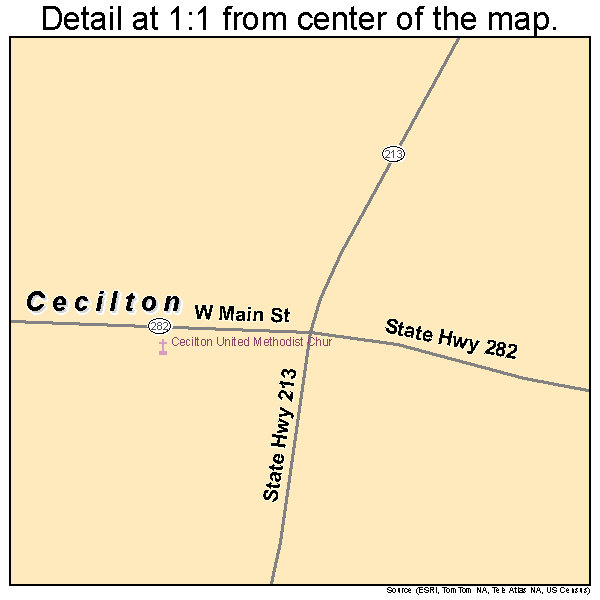 Cecilton, Maryland road map detail
