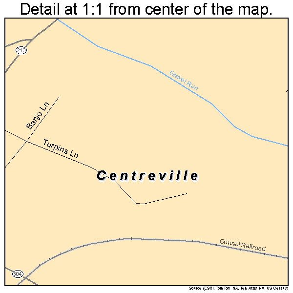 Centreville, Maryland road map detail