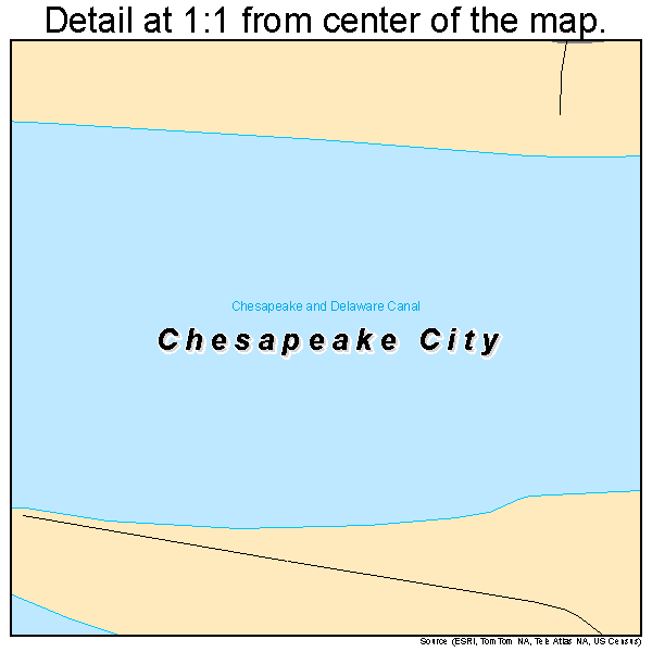 Chesapeake City, Maryland road map detail