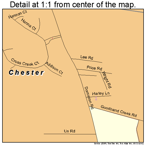 Chester, Maryland road map detail