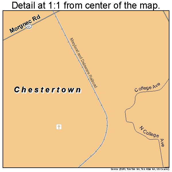 Chestertown, Maryland road map detail