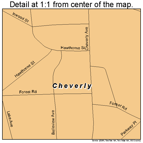 Cheverly, Maryland road map detail