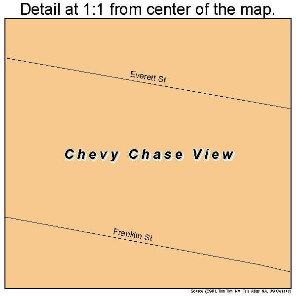Chevy Chase View, Maryland road map detail