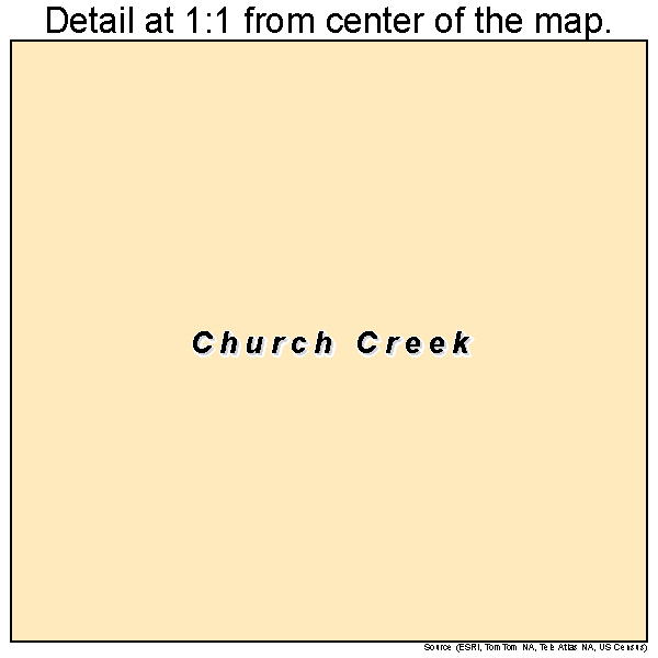 Church Creek, Maryland road map detail