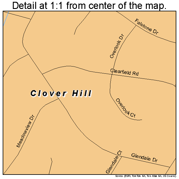 Clover Hill, Maryland road map detail